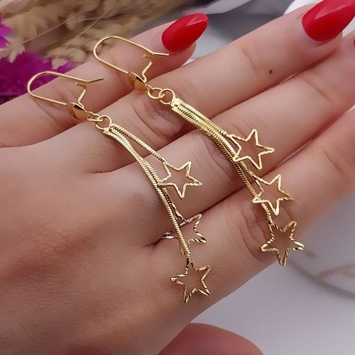 گوشواره زنانه آویز سیتی گلد